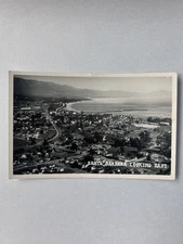 1950s Santa Barbara looking west aerial view rare rppc