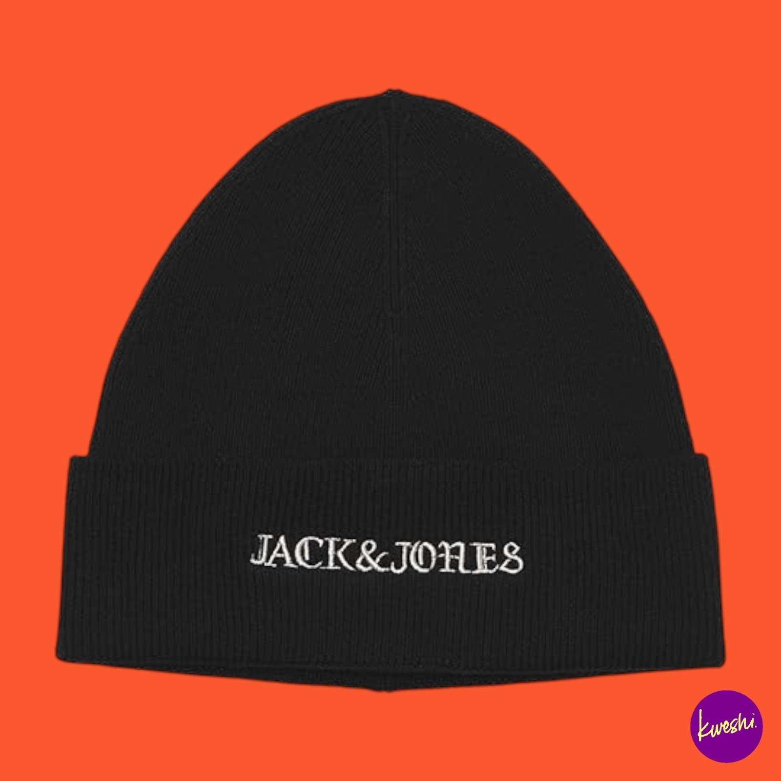 JACK & JONES Junior Jacbrooks Beanie Hat, Cotton, Black, UK L-XL | EU L-XL