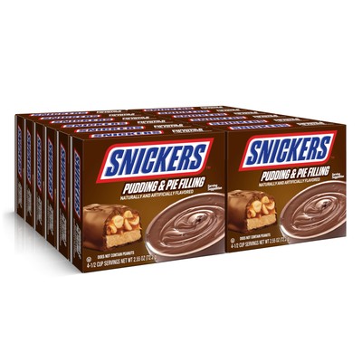 SNICKERS Milk Chocolate Pudding & Pie Filling, 2.55 oz, 4 Serving (Pack - 12)