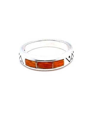 Sterling Silver 925 Inlay Band Ring