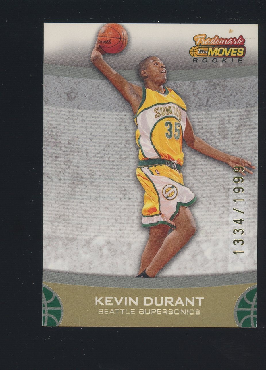 2007 TOPPS TRADEMARK MOVES ROOKIE SSP KEVIN DURANT SONICS GOLD FOIL RC SSP /1999