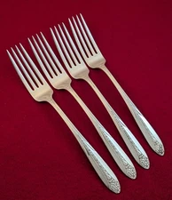 Set Of 4 National Silver Co. PRINCESS ROYAL Silverplate Dinner Forks 7 5/8"