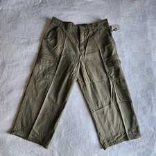 NWT 38 Lee Womens Cargo Capris Mid Rise Olive Size 16M