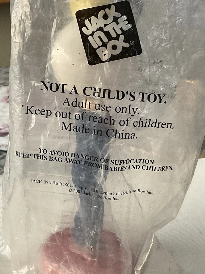 VINTAGE JACK IN THE BOX BOBBLE HEAD PROMOTIONAL TOY NEW AND SEALED IN A BAG - Image 3 of 4