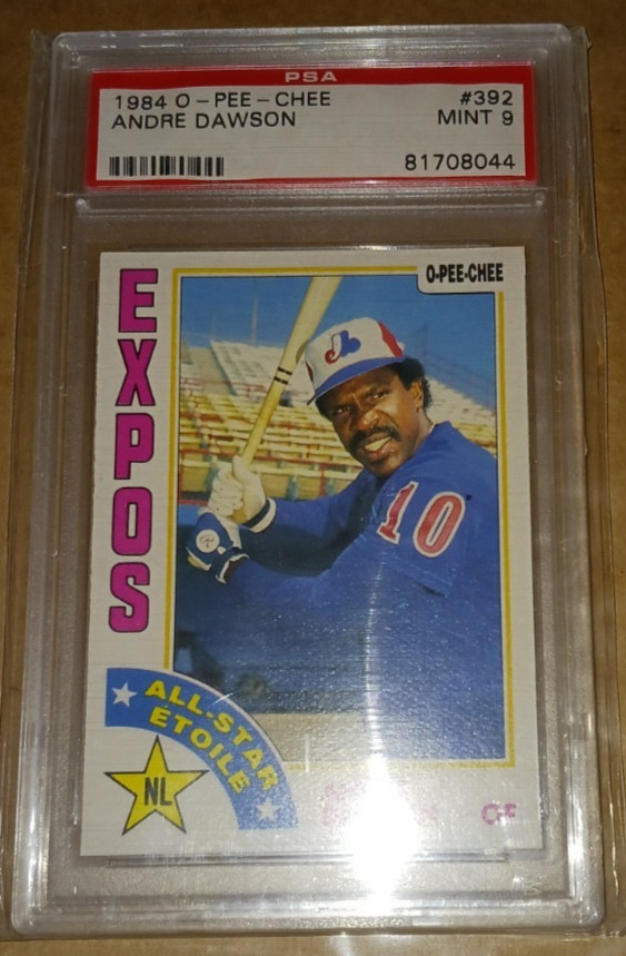 1984 O Pee Chee #392 Andre Dawson PSA 9 Mint Expos Cubs Red Sox Marlins