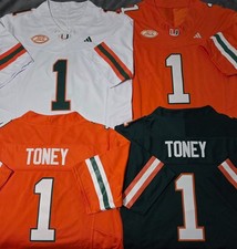 Fast Free Shipping! Malachi Toney Miami Hurricanes Stitched Jersey 1