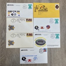 Vintage Pittsburgh Steelers FIRST DAY ENVELOPES set of 7. 1980-96 NFL Super Bowl