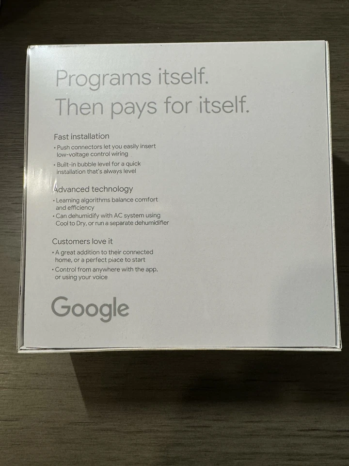 Google Nest Pro 3rd Gen Learning Thermostat T3008US Stainless Steel Sealed Box - Image 3 of 3