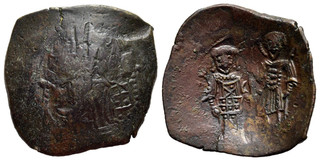 FITZ EMPIRE of NICAEA THEODORE I AE TRACHY BYZANTINE COIN 23mm3.58g AWE143