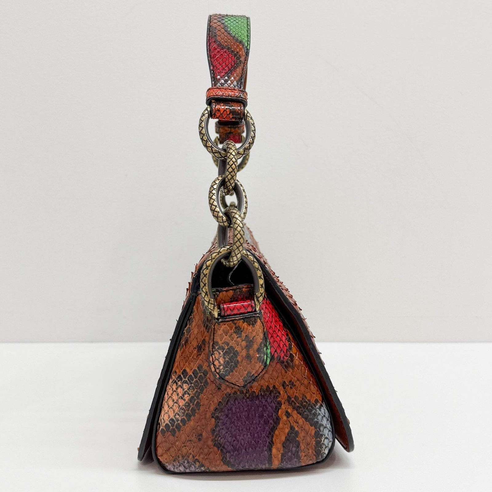 BOTTEGA VENETA Triangle Multicolor Python Embosse… - image 5