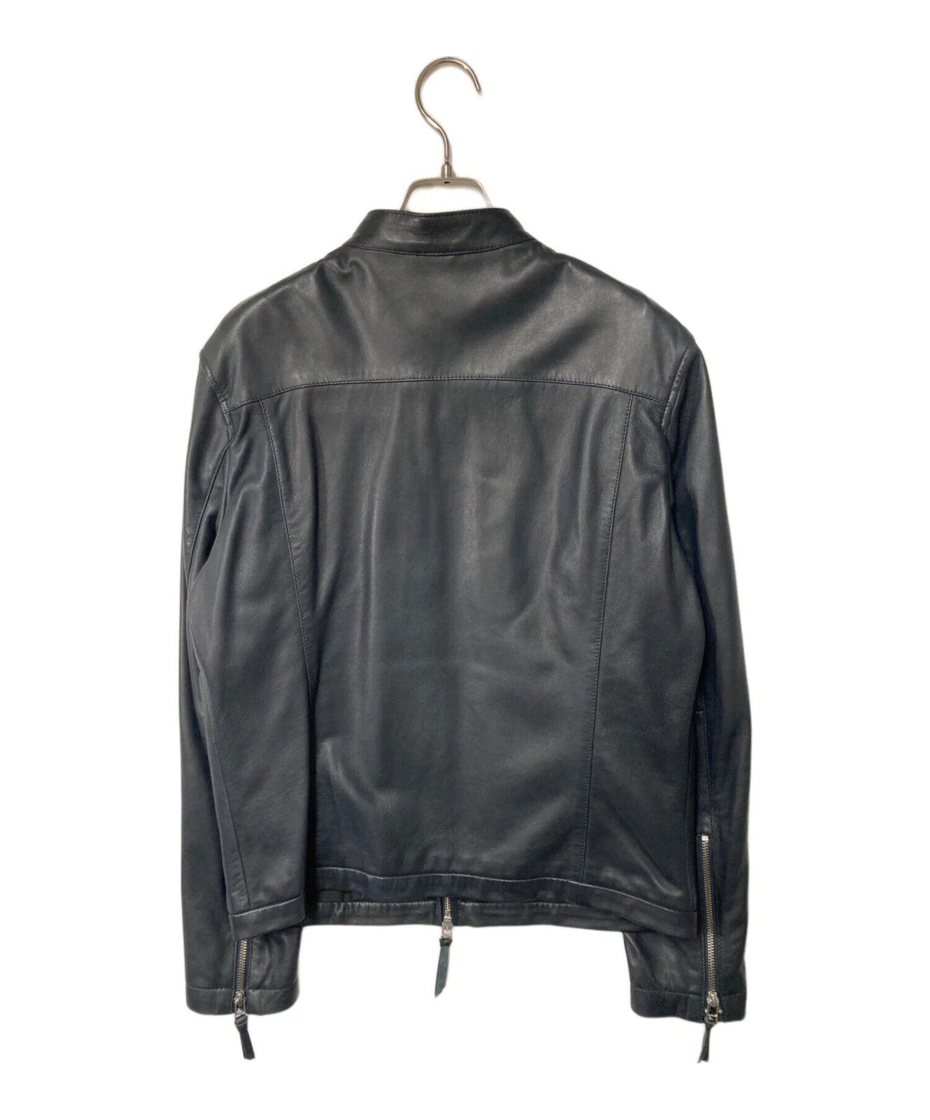 Harris s Single Leather Riders Jacket Men's Size 40 Navy - product detail image 2