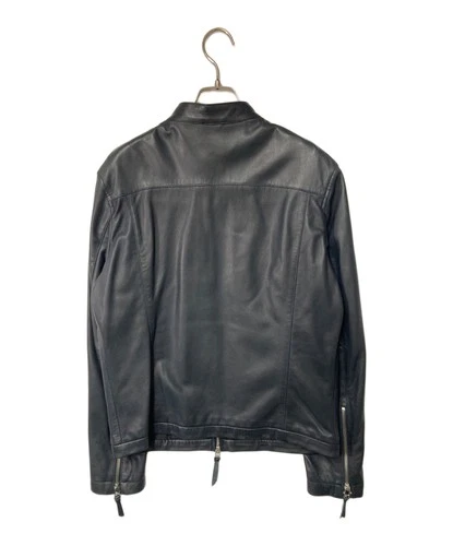 Harris s Single Leather Riders Jacket Men's Size 40 Navy image 2