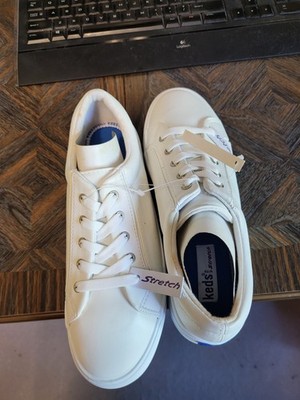 Vintage Keds Classic White Stretch Sneakers Tennis Shoe Size 8 M WF9437M - NEW