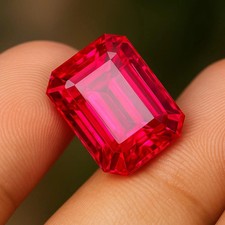 Natural Certified Burmese Red Ruby Emerald Cut 10.25 Ct Loose Certified Gemstone