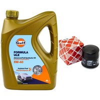 MotoröL Set Gulf Formula Ule 5W-40 4 Liter + ÖLfilter FüR Mazda Nissan Renault