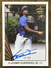 2018 Leaf Ultimate Draft Vladimir Guerrero Jr Gold On-Card Auto #d 17/25