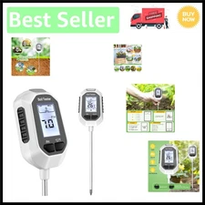 Digital Soil Tester: pH, Moisture, Temperature & Light Intensity Meter