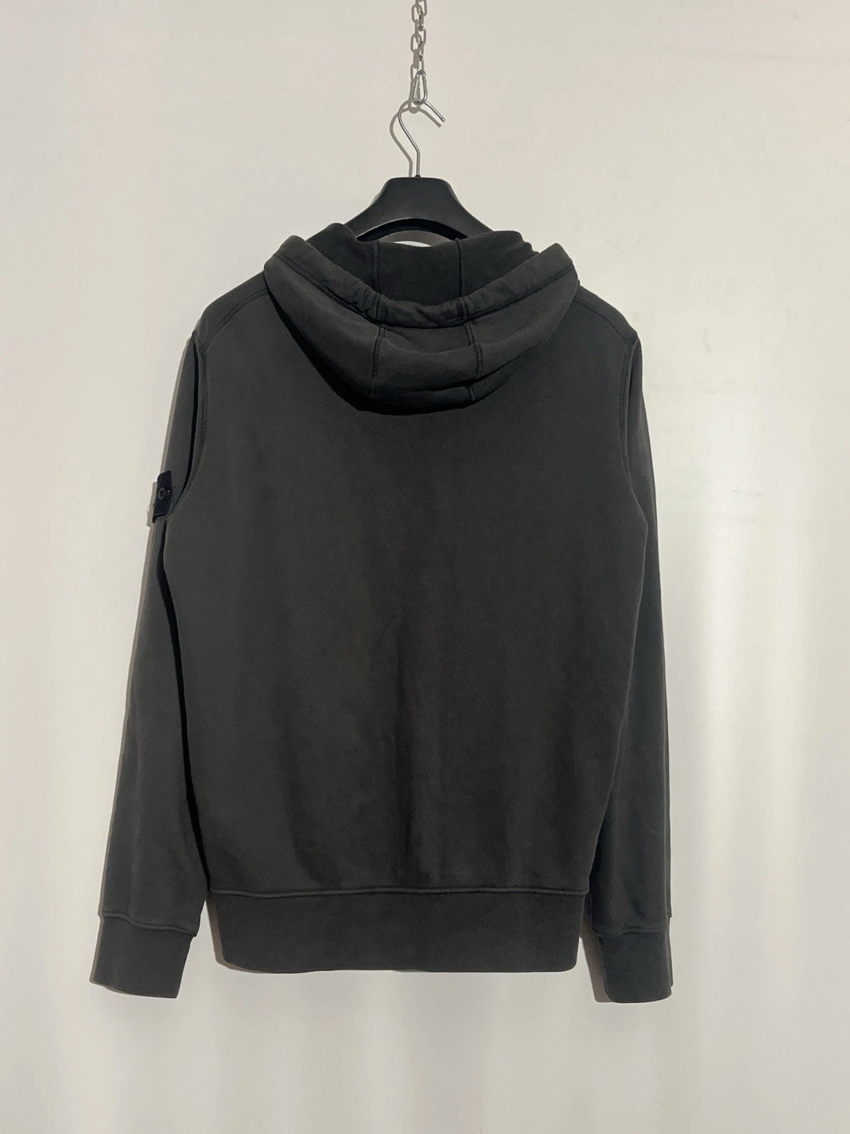 Anthracite Grey Stone Island Hoodie With Zip Closure