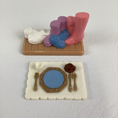 Fisher Price Loving Family Dollhouse Accessory Shoe Boot Mat Serving Tray Lot