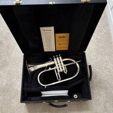 Getzen Silver Plated Flugelhorn 3 Piston Valves with Case and Mouthpiece
