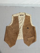 VTG Vintage 80s Jordache Tan Suede Vest Leather Women's Unisex Size S Cowgirl