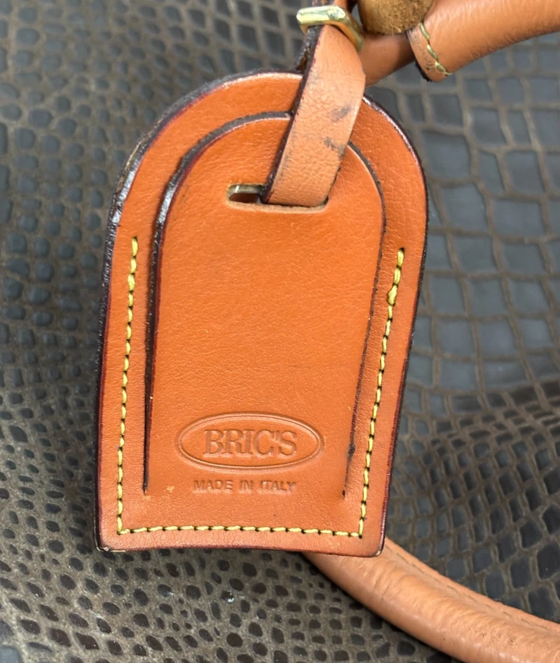 BRICS My Safari 28" Bolsa de Carga Rodante Cocodrilo-Repujado Marrón con Cuero Tostado Foto 2 de 4