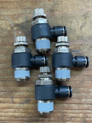 NSC1/4-N3 CDC ELBOW 3/8 MNPT-to-1/4 OD PUSH-IN FITTING FLOW CONTROL. NEW