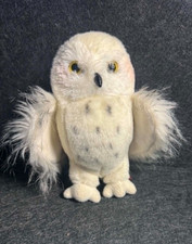 Douglas Snowy Owl Plush Stuffed Animal White Gray Realistic Soft Toy 8" EUC