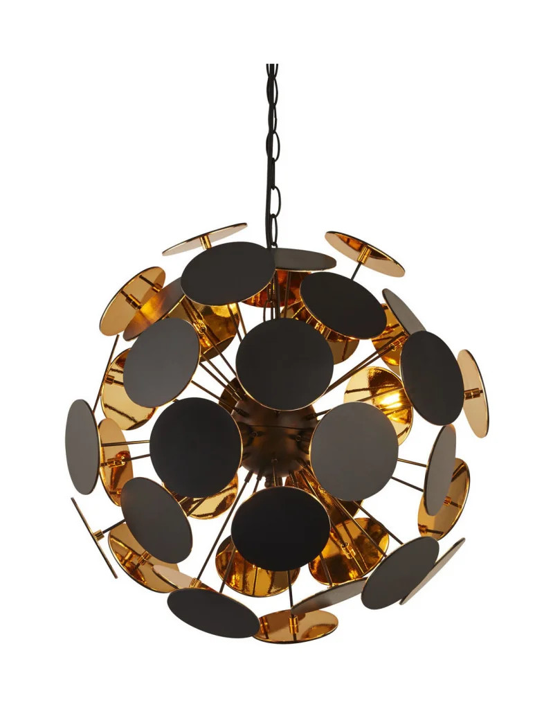 Ceiling Light Black Discus 4 Pendant Gold Searchlight 3074-4BG