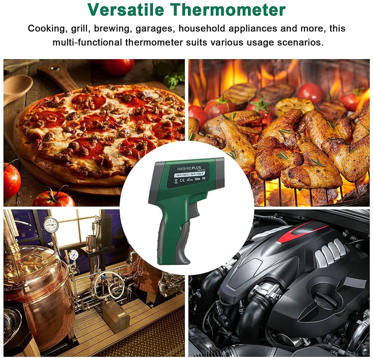 Infrared Thermometer Gun Temperature Meter Tester Cooking Food Automotive Oven | UK