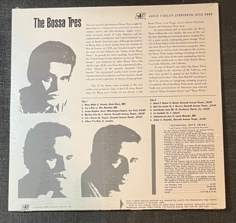 THE BOSSA TRES - 3 ~ AUIDIO FIDLEITY 5988 [SEALED] W/Neto