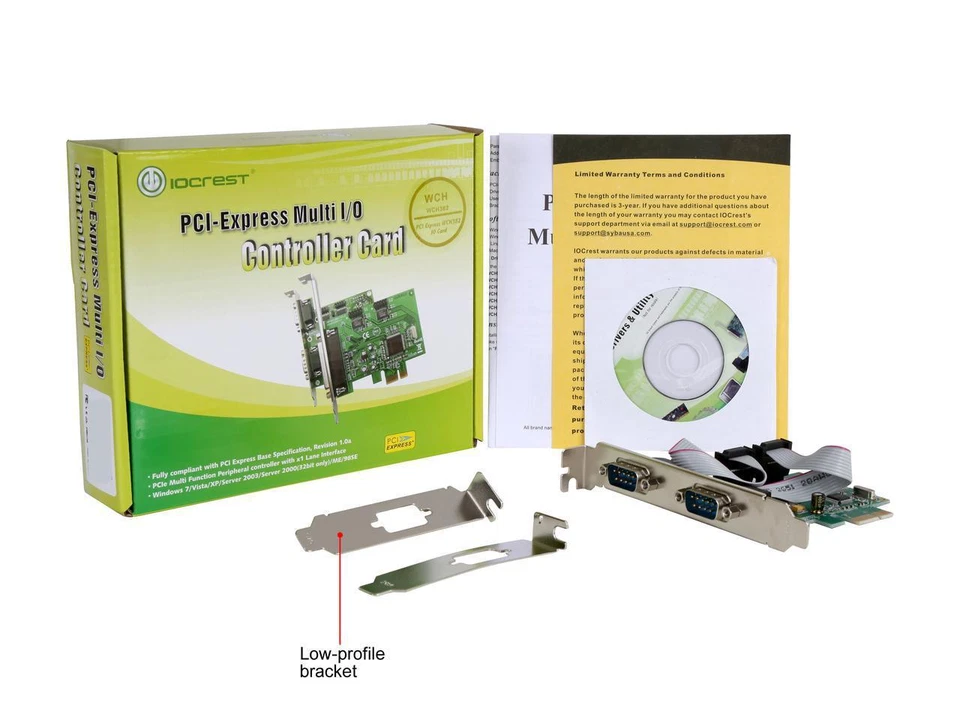 *NEW SYBA PCI-e 1.0 x1 Low Profile 2 Port DB9 Serial PCI-e 1.0 x1 Controler Card - Image 3 of 4