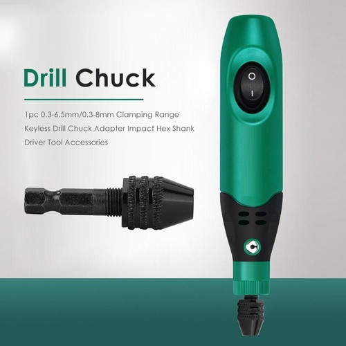 1pc 0.3-6.5mm/0.3-8mm Keyless Drill Chuck Adapter Impact Hex Shank Tool - Picture 2 of 9