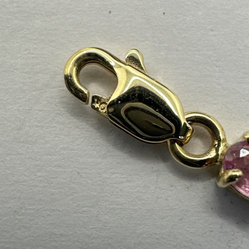 9ct Yellow Gold Gem Set Bracelet. 19cm. 375. - Picture 19 of 22