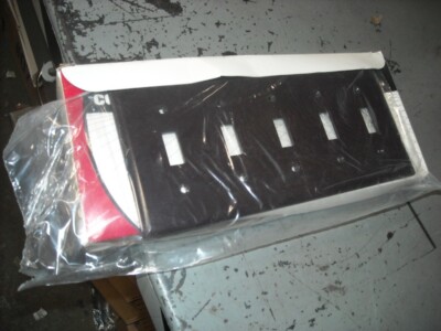 Cooper 2155B   5 Gang Switch Plate   Lot of 5