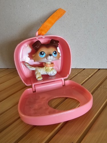 Littlest Petshop LPS Pet Shop Chien Dog Border Colley 58 Bis Collie Rare Brown