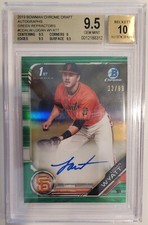 2019 Bowman Chrome Green Ref Logan Wyatt Autograph RC BGS 9.5 w/ 10 Auto 12/99