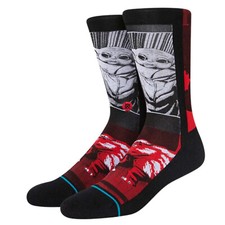 STANCE Star Wars Manga Mudhorn Crew Socks sz Large 9-13 Black Yoda Mandalorian
