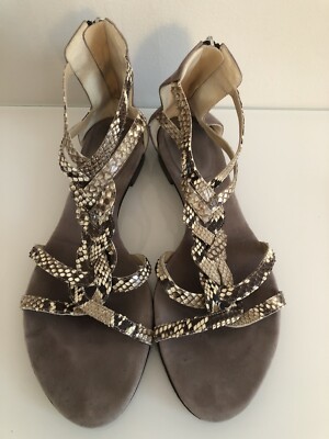 Unutzer Womens Python Leather Sandals Size 40