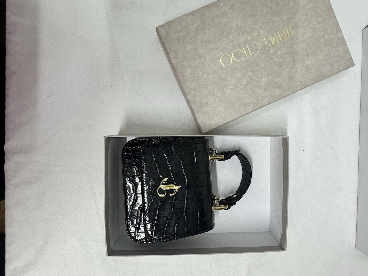 【Jimmy Choo】JC MICRO TOP HANDLE croc NWT Jimmy Choo Micro Top Handle. Croc Embossed, Black