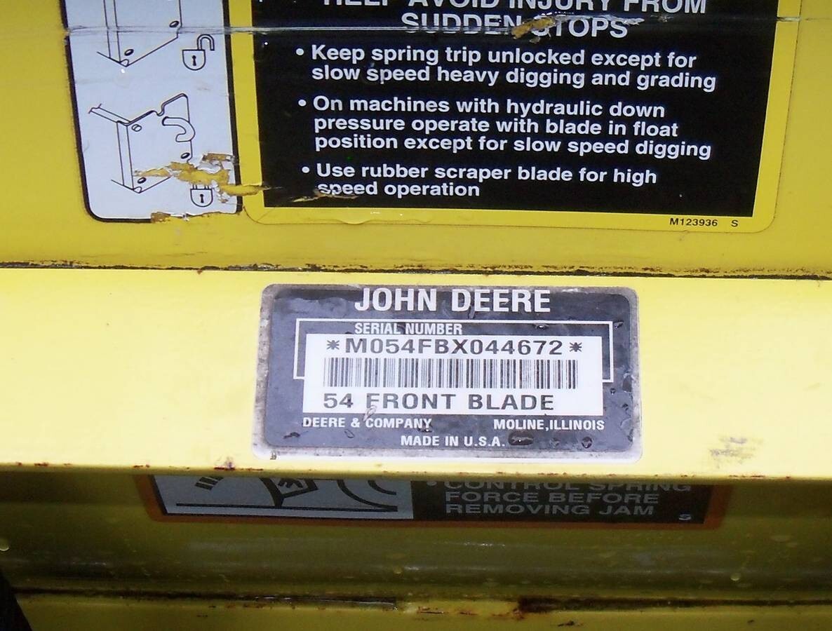 John Deere X750 X485 X495 X575 X585 X595 X730 X720 54 Front Plow Blade