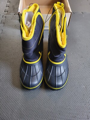 New in Box: Lily & Dan Boys Winter Boots: Blue/Yellow, Size: 2-3     J
