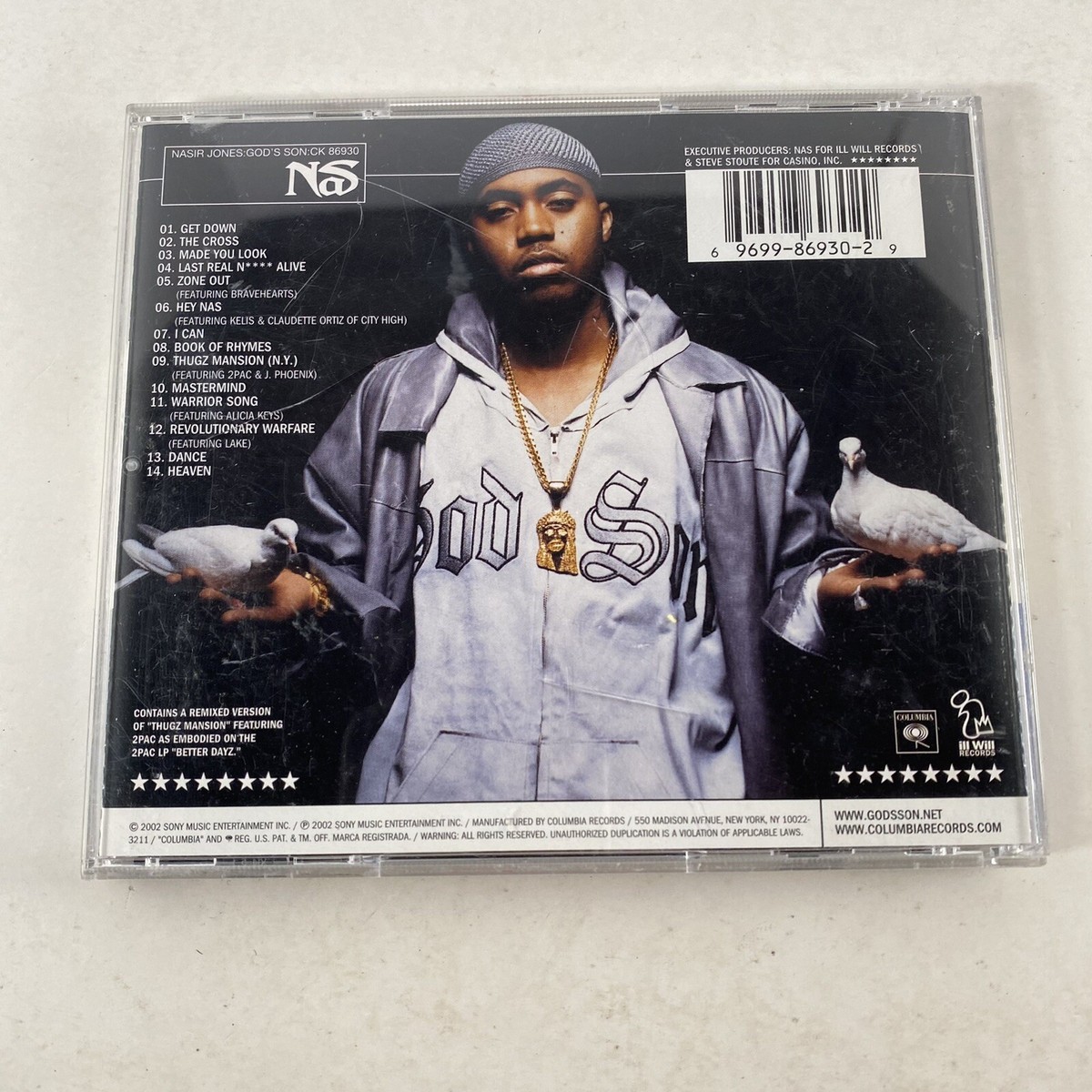 Nas God's Son CD 2002 Nasir Jones Hip Hop Vintage Parental