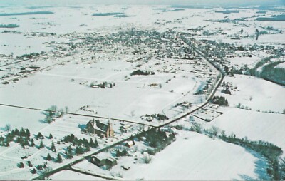 11171 - Ak zeigt verschneite Luftaufnahme von St. Lorenz, Stadt Frankenmuth