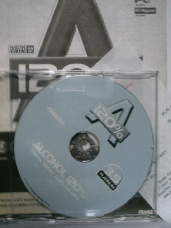 Rarität: Alkohol 120% 3.5 Platinum Vista/64-Bit Software, mit Kaufbon, gebraucht - Bild 4 von 4