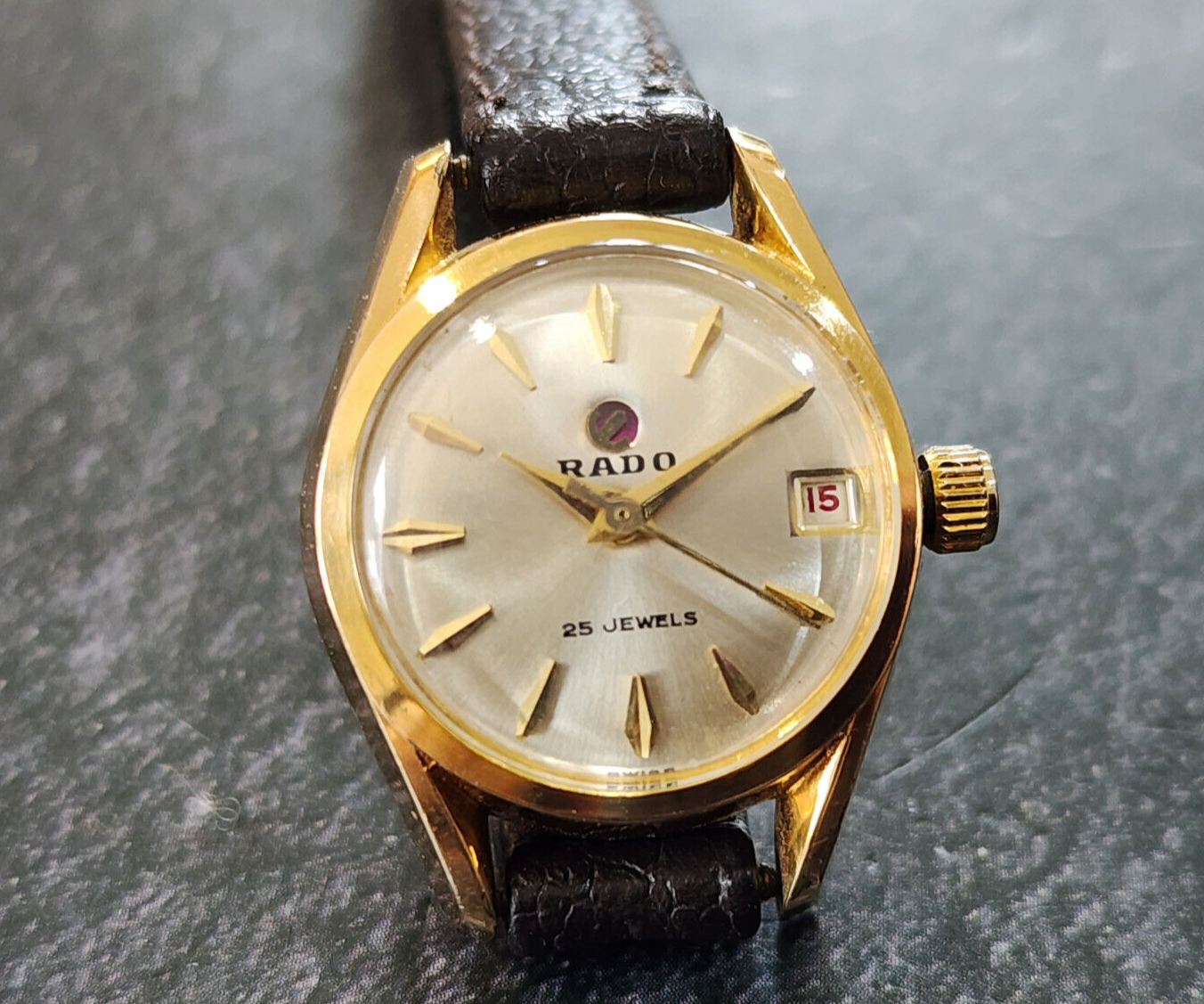 VINTAGE RADO AUTOMATIC 25 JEWELS DATE LADY'S Goldfilled.