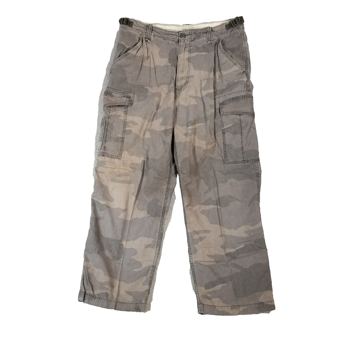 Urban pipeline camo cargo pants men's 34x29 green gray ripstop