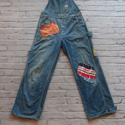Vintage Payday Square Bak Denim Overalls Pants Union Made Penneys