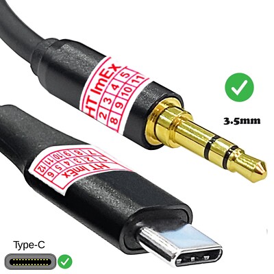 Schwarz Adapter Kabel for Samsung USB-C auf 3,5 mm Klinke Aux Type-c Jack D1V9