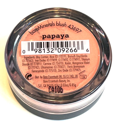 bareMinerals Papaya Blush All Over Face Color Full Size .85g .03 oz